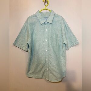 Old Navy Boy's Short-Sleeve Button-Down Shirt in Light Green Size 14/16